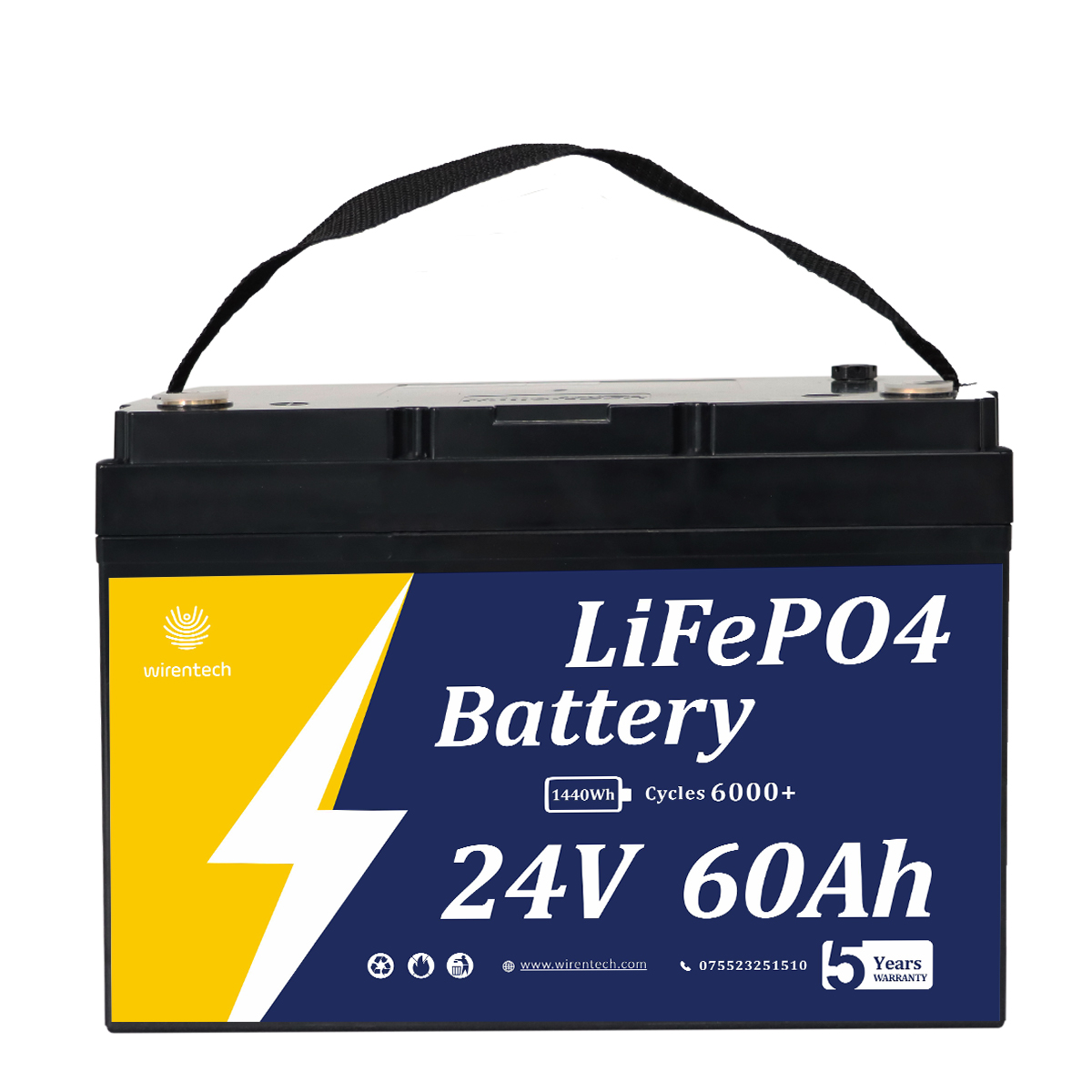 24V 60Ah Évent atmosphérique Respectueux de l'environnement Bluetooth plus intelligent Communications robustes Batterie de démarrage Batterie au lithium haute performance